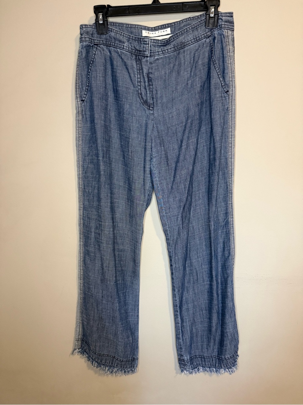Trina Turk Chambray Straight Leg Pants
